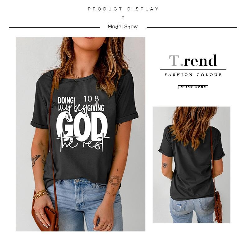 women's black slogan print t-shirt, view 7 - MRSLM