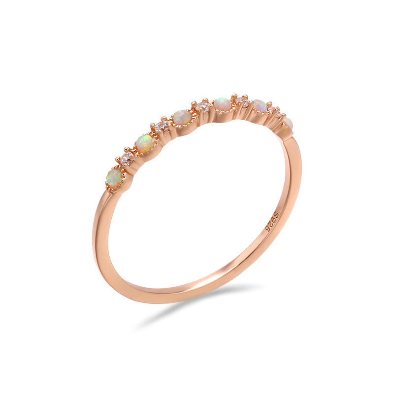 s925 silver simple opal ring, view 3 - MRSLM