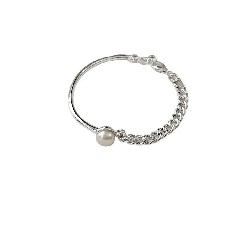 asymmetrical pearl bracelet, view 3 - MRSLM