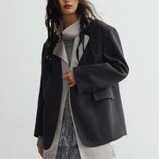 blazer with contrast color scarf collar, view 4 - MRSLM