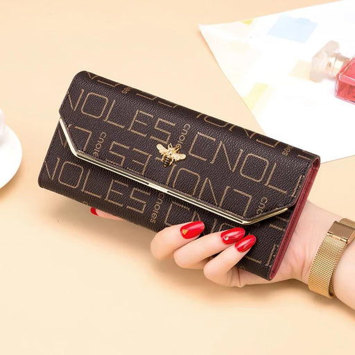 animal engraved women's long faux leather wallet - MRSLM