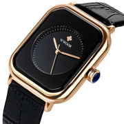 ladies square dial leather strap watch, view 2 - MRSLM