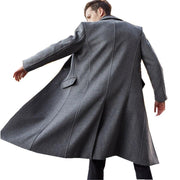 Men's long woolen trench coat, view 6 - MRSLM