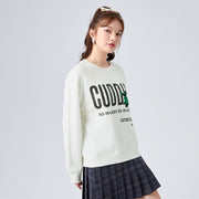 Distressed printed loose fleece sweatshirt, view 9 - MRSLM