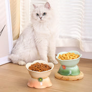 elevated gradient ceramic pet bowl, view 8 - MRSLM