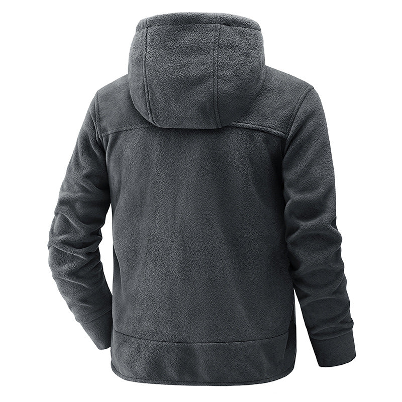 Men's loose plush fleece jacket, view 4 - MRSLM