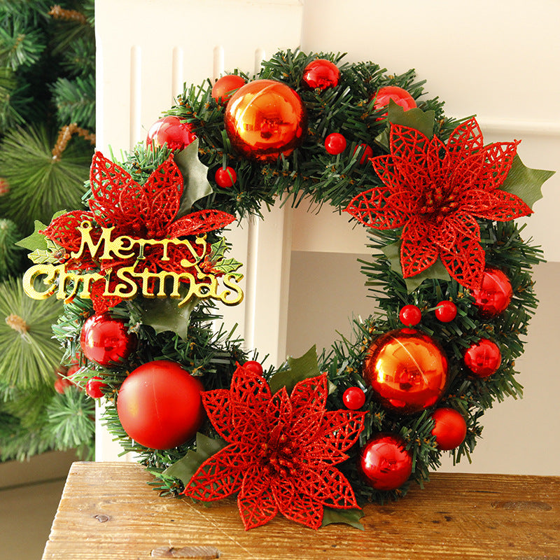 Metallic Christmas ornament wreath, view 3 - MRSLM