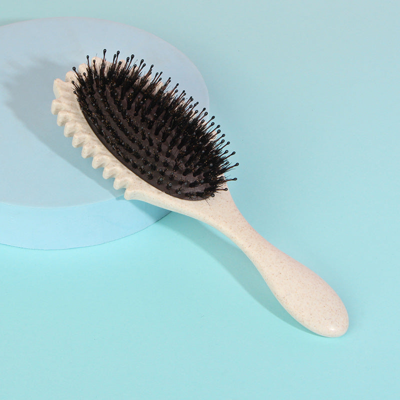 boar bristle curl defining detangling hair brush, view 6 - MRSLM