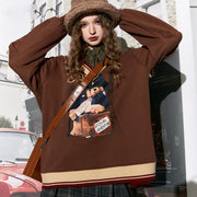 kawaii spliced hoodie for women - MRSLM