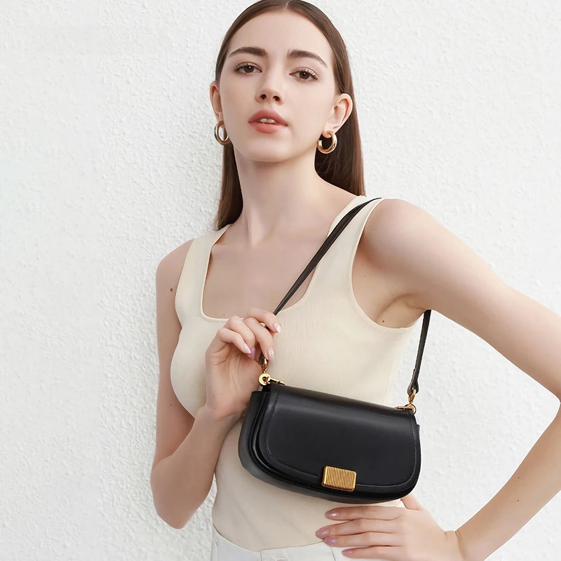 Retro genuine leather crossbody shoulder bag, view 8 - MRSLM