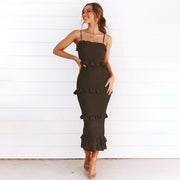 Women's strap pleated maxi dress, view 2 - MRSLM
