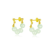sterling silver hetian jade earrings, view 5 - MRSLM