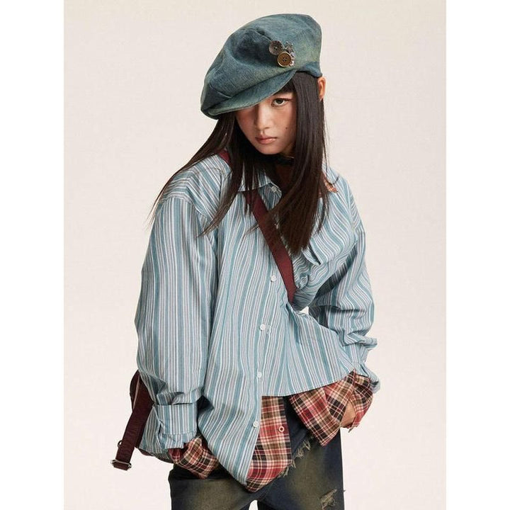 Women's Striped Long Sleeve Loose Blouse