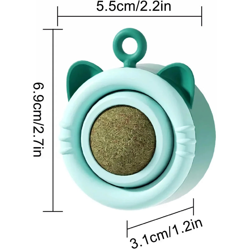 rotating catnip ball cat toy, view 4 - MRSLM