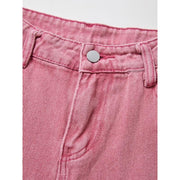 pink high waist wide leg jeans, view 6 - MRSLM