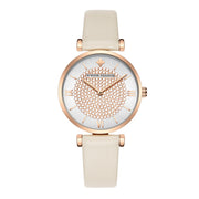 ladies sparkling dial belt strap watch, view 4 - MRSLM