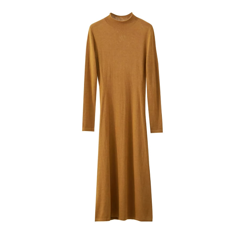slim A-line knitted dress, view 2 - MRSLM