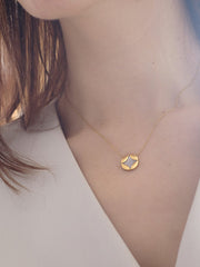 four-leaf clover coin necklace, view 5 - MRSLM