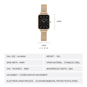 rectangle ultrathin mesh ladies watch, view 11 - MRSLM