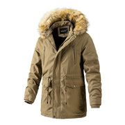 men's detachable hooded washed winter coat - MRSLM