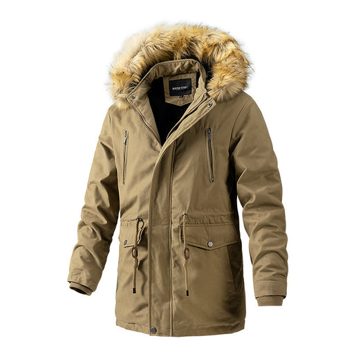 men's detachable hooded washed winter coat - MRSLM