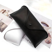 solid color lightweight leather glasses case, view 4 - MRSLM