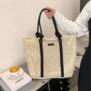 large capacity straw beach tote, view 7 - MRSLM