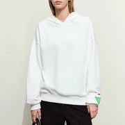 hooded cotton hoodie with geometric embroidery, view 3 - MRSLM