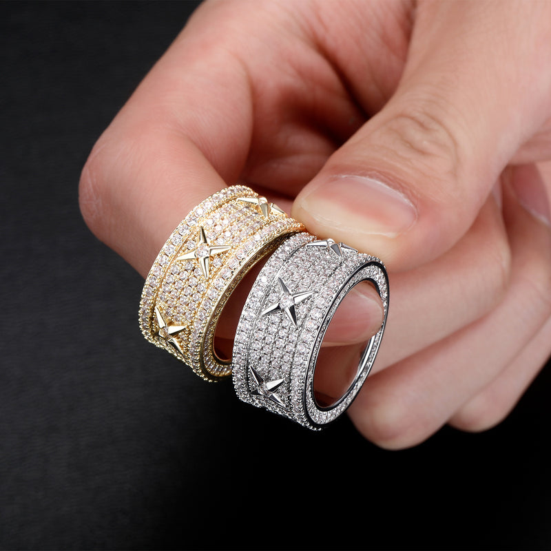 retro full zircon gold plated ring - MRSLM
