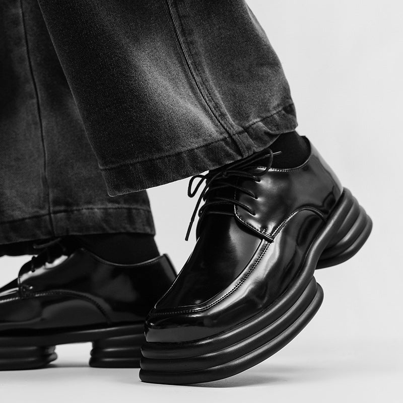 increase height black men's formal leather shoes, view 5 - MRSLM