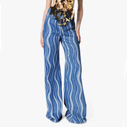 high-waist striped denim trousers - MRSLM