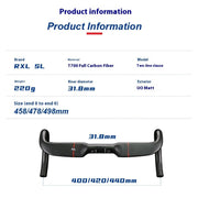carbon fiber road bicycle handlebar, view 3 - MRSLM