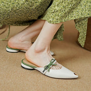 women's leather heel mules, view 5 - MRSLM