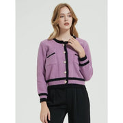 purple knit cardigan, view 4 - MRSLM