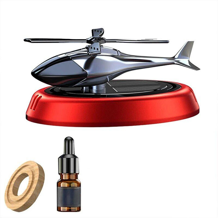 Solar-Powered Helicopter Car Air Freshener: Rotating Aroma Diffuser in 3 Elegant Colors