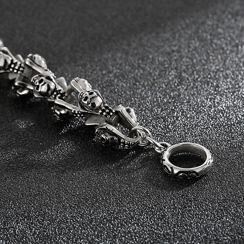blackened steel skeleton bracelet, view 3 - MRSLM