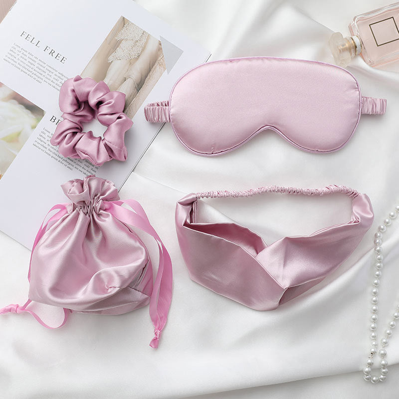 faux silk eye mask and hair rope set, view 3 - MRSLM