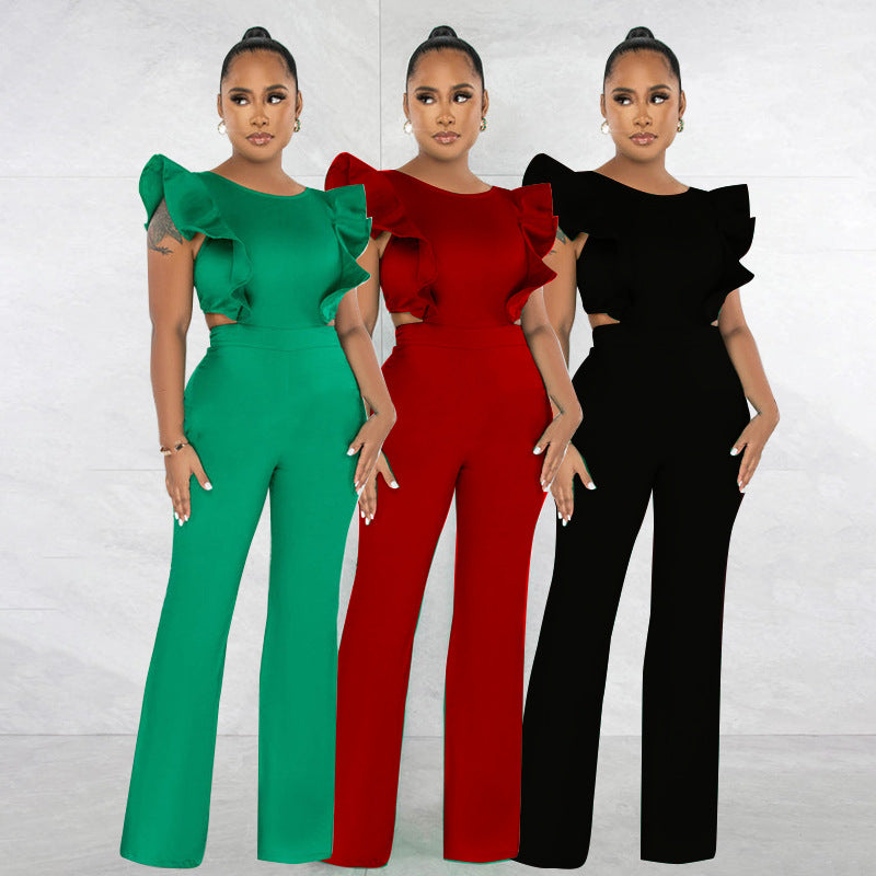 women's street style straight leg jumpsuit - MRSLM