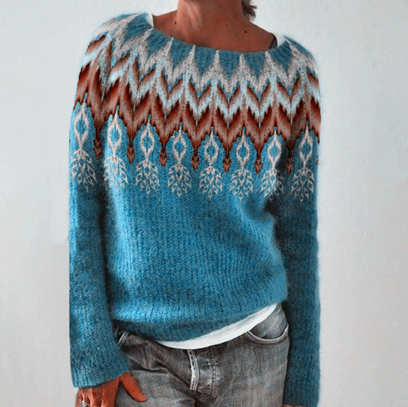 multicolor loose pullover sweater for women, view 6 - MRSLM