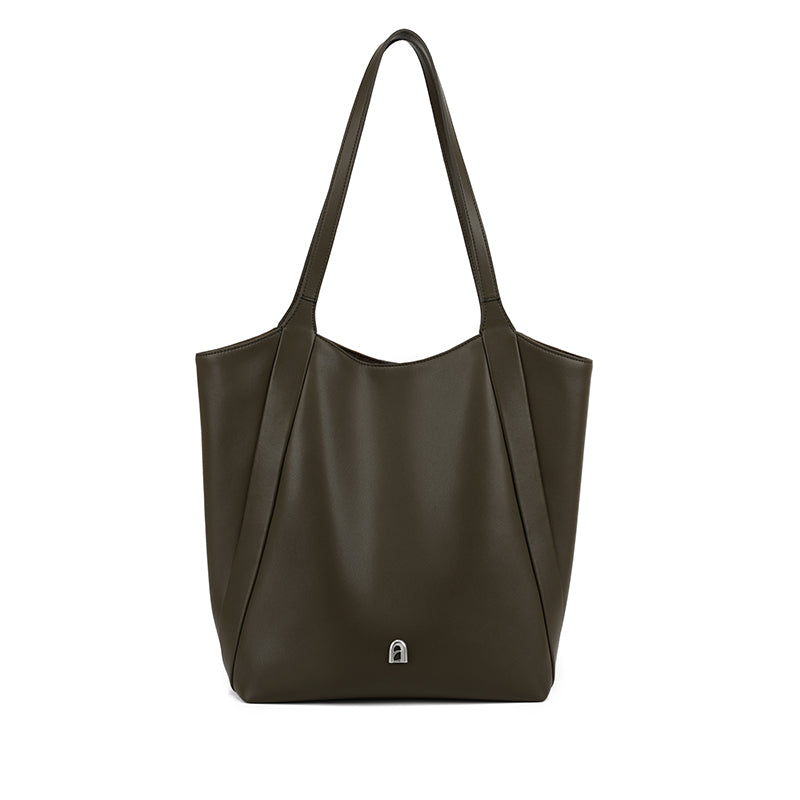 elegant large capacity leather shoulder bag, view 2 - MRSLM