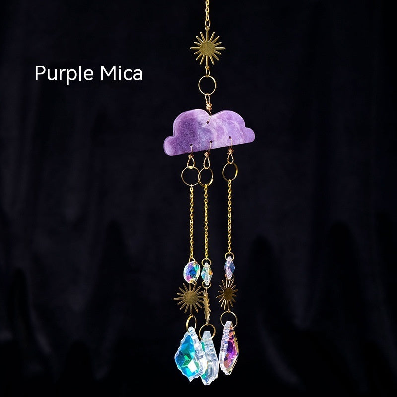Crystal agate sun catcher wind chime, view 6 - MRSLM