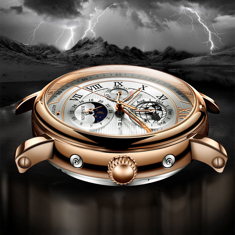 Men's automatic moon phase watch, view 5 - MRSLM