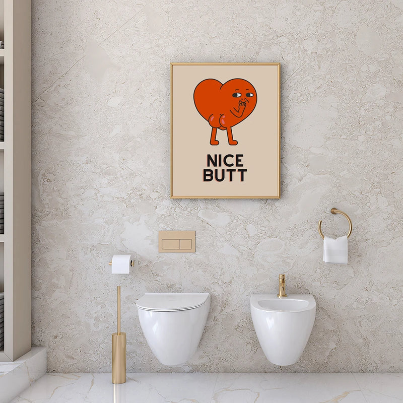 funny bathroom wall art canvas print, view 3 - MRSLM