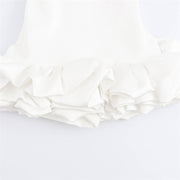 white sleeveless short frill dress, view 5 - MRSLM