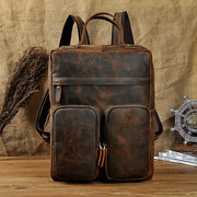 cowhide leather backpack, view 6 - MRSLM