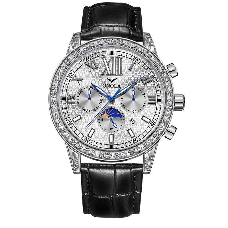 Men's automatic mechanical leather watch, business, view 8 - MRSLM