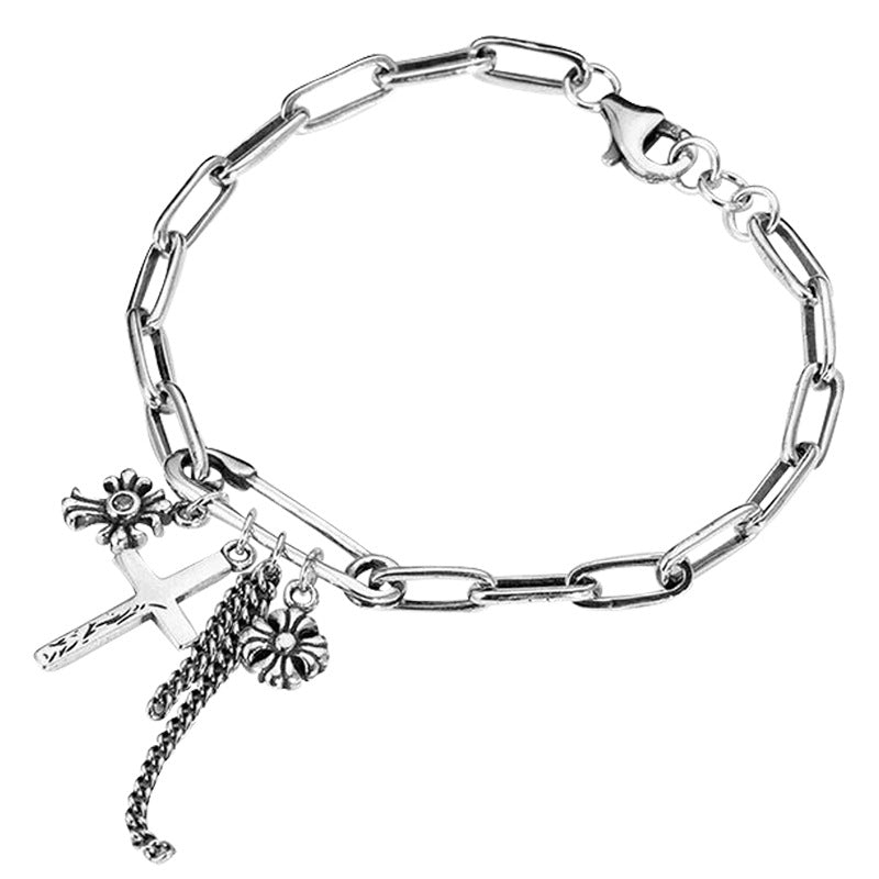 old thai silver cross bracelet, view 5 - MRSLM