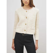 women's O-neck knitted cardigan, view 3 - MRSLM