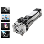 4-in-1 usb charging flashlight with safety hammer, view 6 - MRSLM