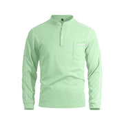 Men's long-sleeve waffle-knit henley shirt, view 10 - MRSLM